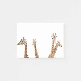 Giraffe Fun Foto - Vier Giraffes zitten Post-it® Notes