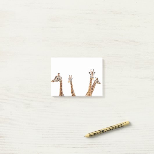 Giraffe Fun Foto - Vier Giraffes zitten Post-it® Notes (Op bureau)
