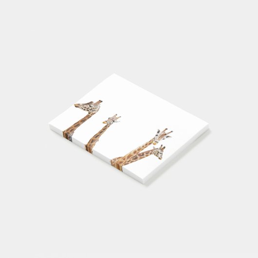 Giraffe Fun Foto - Vier Giraffes zitten Post-it® Notes (Schuin)