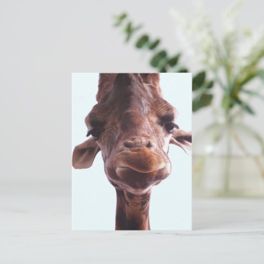 Giraffe Funny Face Briefkaart (Staand voorkant)