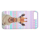 Giraffe Funny met Pastel Aztec Tribal Case-Mate iPhone Case (Achterkant (Horizontaal))