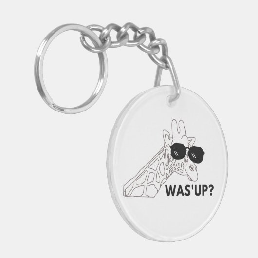 Giraffe Funny Sleutelhanger (Voorkant Links)