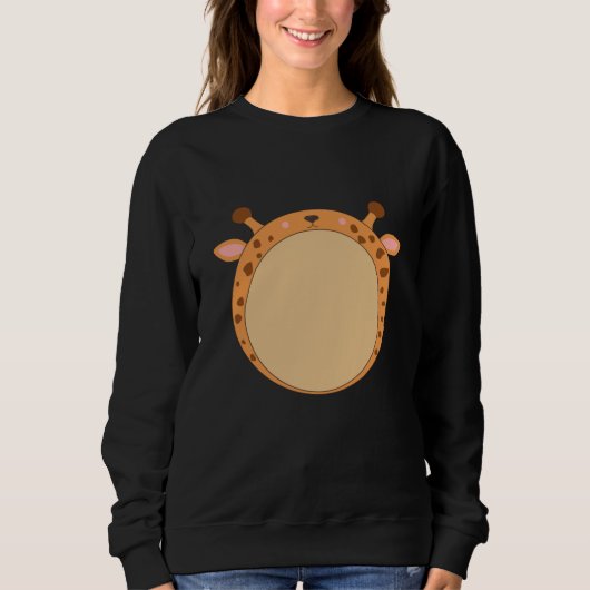 Giraffe Funny Zoo Dieren Rond Giraffe Trui (Voorkant)