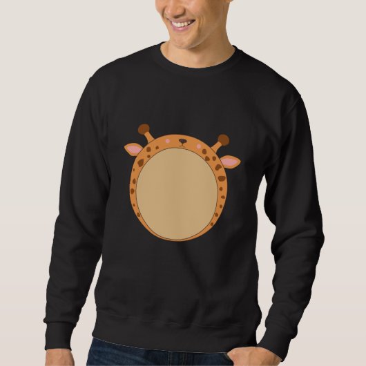 Giraffe Funny Zoo Dieren Rond Giraffe Trui (Voorkant)