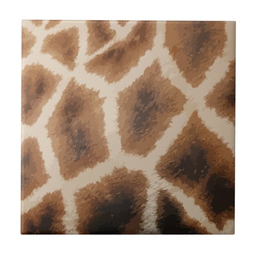 Giraffe Fur Patroon - dierlijke huid Tegeltje (Voorkant)