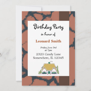 Giraffe Fur Pattern Birthday Invitation Kaart