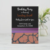 Giraffe Fur Pattern Birthday Invitation Kaart (Staand voorkant)
