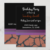 Giraffe Fur Pattern Birthday Invitation Kaart (Voorkant / Achterkant)