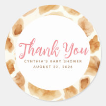 Giraffe Fur Print Cute Pink Brown Hartelijk dank