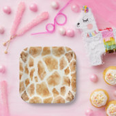 Giraffe Fur Print Pattern Modern Safari Party Papieren Bordje (Feest)