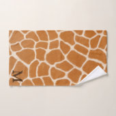Giraffe Fur Realistic Animal Print Bruin Monogram Bad Handdoek (Handdoek)