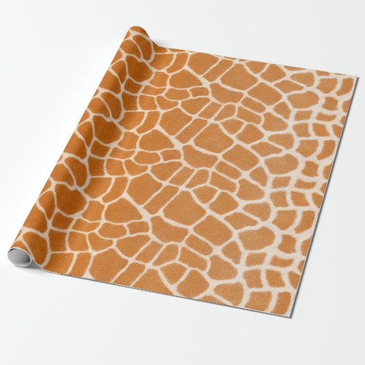 Giraffe Fur Realsistic Spotted Wild Animal Print Cadeaupapier (Uitgerold)