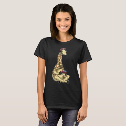 Giraffe Gamer Controller T-shirt (Voorkant volledig)