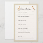 Giraffe | Geachte Baby Kaarten (Voorkant / Achterkant)