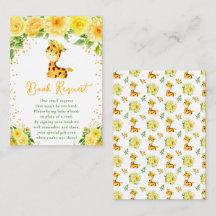 Giraffe Geel Bloemen Baby shower Boekaanvraag