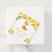 Giraffe Geel Bloemen Baby shower Dank u Bedankjes Labels (In situ)
