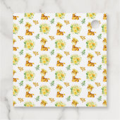 Giraffe Geel Bloemen Baby shower Dank u Bedankjes Labels (Achterkant)