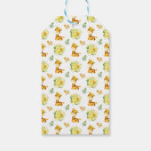 Giraffe Geel Bloemen Baby shower Dank u Cadeaulabel (Achterkant)