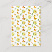 Giraffe Geel Bloemen Baby shower Luier Raffle Informatiekaartje (Achterkant)