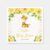 Giraffe Geel Bloemen Baby shower Servet (Voorkant)