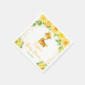 Giraffe Geel Bloemen Baby shower Servet (Hoek)