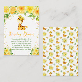 Giraffe Geel Bloemen Display Baby shower Informatiekaartje