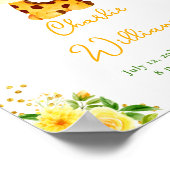 Giraffe Geel Bloemen Geboorte Statistieken Poster (Hoek)