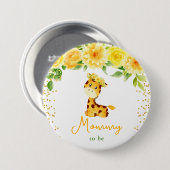 Giraffe geel bloemenmama om te zijn ronde button 7,6 cm (Voorkant /achterkant)