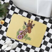 Giraffe Geel Portretbloemen Badmat