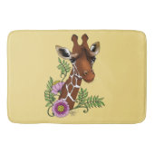 Giraffe Geel Portretbloemen Badmat (Voorkant)