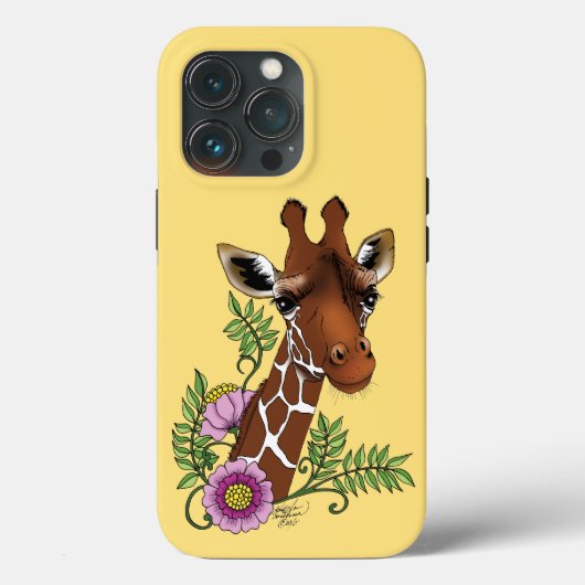 Giraffe Geel Portretbloemen Case-Mate iPhone Case (Achterkant)