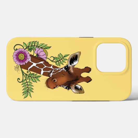 Giraffe Geel Portretbloemen Case-Mate iPhone Case (Achterkant (horizontaal))