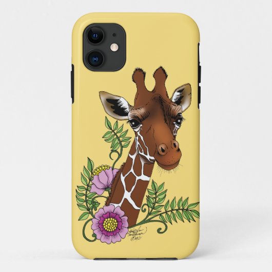 Giraffe Geel Portretbloemen Case-Mate iPhone Case (Achterkant)