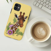 Giraffe Geel Portretbloemen Case-Mate iPhone Case