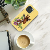 Giraffe Geel Portretbloemen Case-Mate iPhone Case