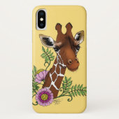 Giraffe Geel Portretbloemen Case-Mate iPhone Case (Achterkant)