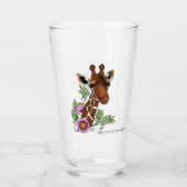 Giraffe Geel Portretbloemen Glas (Voorkant)