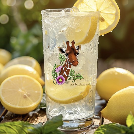 Giraffe Geel Portretbloemen Glas