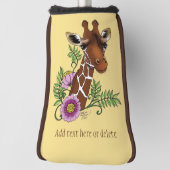 Giraffe Geel Portretbloemen Golfheadcover (Draai 90)