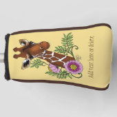 Giraffe Geel Portretbloemen Golfheadcover (Voorkant)