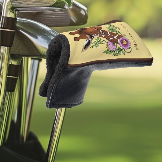 Giraffe Geel Portretbloemen Golfheadcover