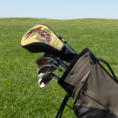 Giraffe Geel Portretbloemen Golfheadcover (Insitu)