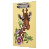 Giraffe Geel Portretbloemen Klembord (Links)