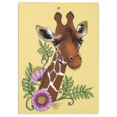 Giraffe Geel Portretbloemen Klembord (Achterkant)