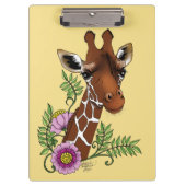 Giraffe Geel Portretbloemen Klembord (Voorkant)