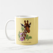 Giraffe Geel Portretbloemen Koffiemok (Links)