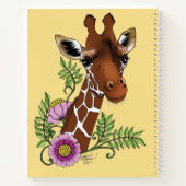 Giraffe Geel Portretbloemen Notitieboek (Achterkant)