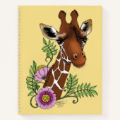 Giraffe Geel Portretbloemen Notitieboek (Voorkant)