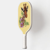 Giraffe Geel Portretbloemen Pickleball Paddle (Links)