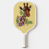Giraffe Geel Portretbloemen Pickleball Paddle (Achterkant)